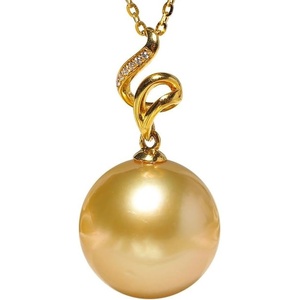 image:imageWife Jewelry Plated 18K Gold  Genuine South Sea Golden Pearl Jewelry Pendant Necklace for Women Birthday Jewelry for Girlfriend Valentines Day for Wife Mothers Day for Mom Grandma NO11272