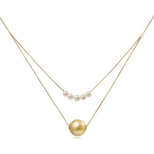 image:imageWife Jewelry Plated 18K Gold  Genuine South Sea Golden Pearl Jewelry Pendant Necklace for Women Birthday Jewelry for Girlfriend Valentines Day for Wife Mothers Day for Mom Grandma NO11288