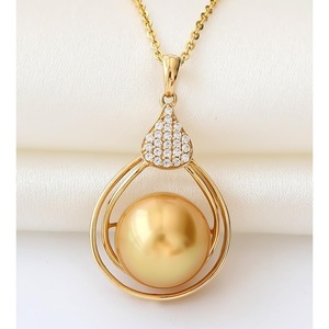 image:imageWife Jewelry Plated 18K Gold  Genuine South Sea Golden Pearl Jewelry Pendant Necklace for Women Birthday Jewelry for Girlfriend Valentines Day for Wife Mothers Day for Mom Grandma NO11259