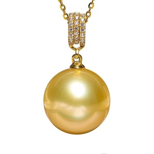 image:imageWife Jewelry Plated 18K Gold  Genuine South Sea Golden Pearl Jewelry Pendant Necklace for Women Birthday Jewelry for Girlfriend Valentines Day for Wife Mothers Day for Mom Grandma NO11273