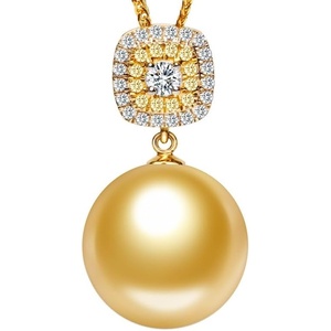 image:imageWife Jewelry Plated 18K Gold  Genuine South Sea Golden Pearl Jewelry Pendant Necklace for Women Birthday Jewelry for Girlfriend Valentines Day for Wife Mothers Day for Mom Grandma NO11246