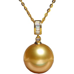 image:imageWife Jewelry Plated 18K Gold  Genuine South Sea Golden Pearl Jewelry Pendant Necklace for Women Birthday Jewelry for Girlfriend Valentines Day for Wife Mothers Day for Mom Grandma NO11233