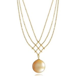 image:imageWife Jewelry Plated 18K Gold  Genuine South Sea Golden Pearl Jewelry Pendant Necklace for Women Birthday Jewelry for Girlfriend Valentines Day for Wife Mothers Day for Mom Grandma NO11290