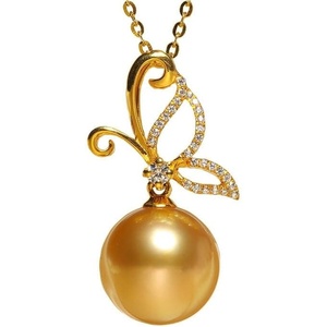 image:imageWife Jewelry Plated 18K Gold  Genuine South Sea Golden Pearl Jewelry Pendant Necklace for Women Birthday Jewelry for Girlfriend Valentines Day for Wife Mothers Day for Mom Grandma NO11245