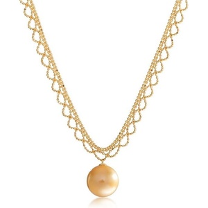 image:imageWife Jewelry Plated 18K Gold  Genuine South Sea Golden Pearl Jewelry Pendant Necklace for Women Birthday Jewelry for Girlfriend Valentines Day for Wife Mothers Day for Mom Grandma NO11294