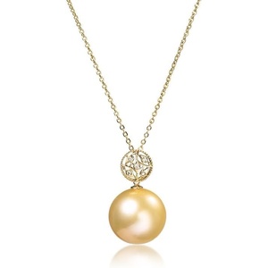 image:imageWife Jewelry Plated 18K Gold  Genuine South Sea Golden Pearl Jewelry Pendant Necklace for Women Birthday Jewelry for Girlfriend Valentines Day for Wife Mothers Day for Mom Grandma NO11287