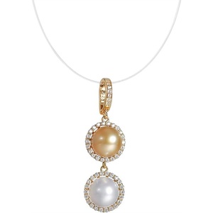 image:imageWife Jewelry Plated 18K Gold  Genuine South Sea Golden Pearl Jewelry Pendant Necklace for Women Birthday Jewelry for Girlfriend Valentines Day for Wife Mothers Day for Mom Grandma NO11304