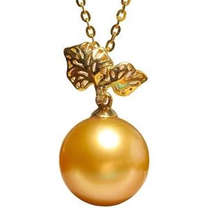 image:imageWife Jewelry Plated 18K Gold  Genuine South Sea Golden Pearl Jewelry Pendant Necklace for Women Birthday Jewelry for Girlfriend Valentines Day for Wife Mothers Day for Mom Grandma NO11264