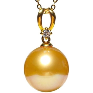 image:imageWife Jewelry Plated 18K Gold  Genuine South Sea Golden Pearl Jewelry Pendant Necklace for Women Birthday Jewelry for Girlfriend Valentines Day for Wife Mothers Day for Mom Grandma NO11248