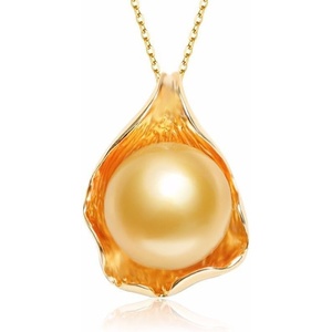 image:imageWife Jewelry Plated 18K Gold  Genuine South Sea Golden Pearl Jewelry Pendant Necklace for Women Birthday Jewelry for Girlfriend Valentines Day for Wife Mothers Day for Mom Grandma NO11250