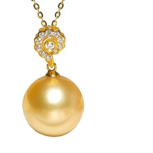 image:imageWife Jewelry Plated 18K Gold  Genuine South Sea Golden Pearl Jewelry Pendant Necklace for Women Birthday Jewelry for Girlfriend Valentines Day for Wife Mothers Day for Mom Grandma NO11240