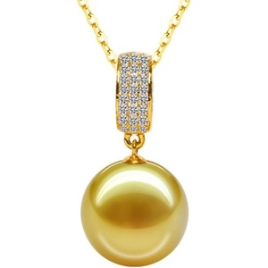 image:imageWife Jewelry Plated 18K Gold  Genuine South Sea Golden Pearl Jewelry Pendant Necklace for Women Birthday Jewelry for Girlfriend Valentines Day for Wife Mothers Day for Mom Grandma NO11281