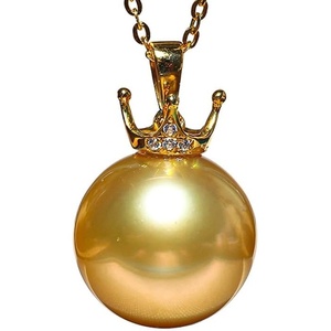 image:imageWife Jewelry Plated 18K Gold  Genuine South Sea Golden Pearl Jewelry Pendant Necklace for Women Birthday Jewelry for Girlfriend Valentines Day for Wife Mothers Day for Mom Grandma NO11276