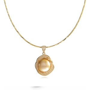 image:imageWife Jewelry Plated 18K Gold  Genuine South Sea Golden Pearl Jewelry Pendant Necklace for Women Birthday Jewelry for Girlfriend Valentines Day for Wife Mothers Day for Mom Grandma NO11303