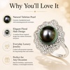 image:imageNONNYL Anniversary Birthday Gifts for Women Wife Natural Tahitian Pearl Rings Sterling Silver Mysterious Ocean Black Pearl Luxury Jewelry Gift for Women Mother WifeHer