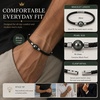 image:imageNONNYL Black Pearl Leather Bracelet with Sterling Silver Clasp Braided Leather Gifts for Husband Boyfriend Dad Couples