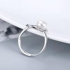 image:imageNONNYL Freshwater Cultured White Real Pearl Open End Ring for Women Christmas Gifts for Wife Mom Anniversary Birthday Fine Jewelry Gifts for Her