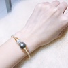 image:imageNONNYL Gifts for Wife Anniversary Bracelet for Women Tahitian Black Pearl Bracelet Real AAA Quality Handpicked Nature Pearls  Gifts for Mom Girlfriend Her NO11411