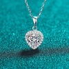 image:imageNONNYL Heart Necklace S925 Sterling Silver Moissanite Pendant Necklaces Gifts for Women  Collarbone Necklaces Christmas Gifts Jewelry for Wife Girlfriend Her