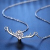 image:imageNONNYL S925 Christmas Deer Necklace Gift for Women Wife Womens Pendant Jewelry Wedding Anniversary Sterling Silver Girlfriend Birthday Gifts for Her Pendants Necklaces for Christmas Mom Gifts