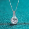 image:imageNONNYL S925 Sterling Silver Necklace Mosang Diamond Pendant Gifts for Women  Collarbone Necklaces Christmas Gifts Jewelry for Wife Girlfriend Her Grandma for Gifts