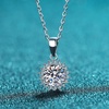 image:imageNONNYL S925 Sterling Silver Necklace for Women  Silver Mosang Diamond Pendant Collarbone Necklaces Jewelry Gifts for Wife Her Women