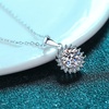 image:imageNONNYL S925 Sterling Silver Necklace for Women  Silver Mosang Diamond Pendant Collarbone Necklaces Jewelry Gifts for Wife Her Women