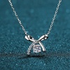 image:imageNONNYL S925 Sterling Silver Pendant Necklace  Silver Mosang Diamond Collarbone Necklaces for Women Jewelry for Wife Girlfriend Grandma Her Women for Gifts