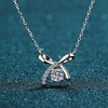 image:imageNONNYL S925 Sterling Silver Pendant Necklace  Silver Mosang Diamond Collarbone Necklaces for Women Jewelry for Wife Girlfriend Grandma Her Women for Gifts