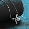 image:imageNONNYL S925 Sterling Silver Pendant Necklace  Silver Mosang Diamond Collarbone Necklaces for Women Jewelry for Wife Girlfriend Grandma Her Women for Gifts