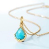 image:imageNONNYL Sterling Silver Necklace for Women Jewelry  Tianhe Stone Pendant Necklaces in S925 Sterling Silver with Genuine Plated 10K Gold Gifts for Women Girlfriend Mom Wife Her