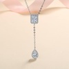 image:imageNONNYL Sterling Silver Necklace for Women Mosang Diamond S925 Silver Pendant Collarbone Necklaces Jewelry for Wife Girlfriend Grandma Her Women