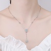 image:imageNONNYL Sterling Silver Necklace for Women Mosang Diamond S925 Silver Pendant Collarbone Necklaces Jewelry for Wife Girlfriend Grandma Her Women