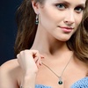 image:imageNONNYL Tahitian Cultured Black Pearl Pendant Necklace and Earrings Set for Womens Round Black Pearls Fine Jewelry Gifts for Women Wife Mom Girlfriend Mother