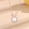 image:imageNONNYL White Freshwater Pearl Necklace for Women  Cultured Pearl Pendant Necklaces in S925 Sterling Silver with Genuine Cultured Pearls Pearl for Gifts for Women Girlfriend Her