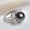 image:imageTahitian Black Pearl Rings Jewelry For Women Fashion Christmas Gifts Wife Mom Girlfriend Anniversary Birthday Fine Jewelry Gifts for Her NO33242