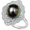 image:imageNONNYL Anniversary Birthday Gifts for Women Wife Natural Tahitian Pearl Rings Sterling Silver Mysterious Ocean Black Pearl Luxury Jewelry Gift for Women Mother WifeHer