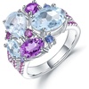 image:imageNONNYL Banquet Luxury Gem Ring for Women Jewelry Gifts S925 Sterling Silver Inlaid With Natural Gem Ring Gifts for Wife Mom Girlfriend Anniversary Birthday Fine Jewelry Gifts for Her