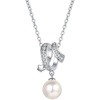 image:imageNONNYL Freshwater Cultured White Real Pearl Pendant Necklaces for Women Christmas Gifts for Wife Mom Girlfriend Anniversary Birthday Fine Jewelry Gifts