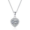 image:imageNONNYL Heart Necklace S925 Sterling Silver Moissanite Pendant Necklaces Gifts for Women  Collarbone Necklaces Christmas Gifts Jewelry for Wife Girlfriend Her