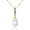 image:imageNONNYL Pearl Necklace Genuine Freshwater Cultured 89mm Pearl Pendant Necklaces Sterling Silver for Women Fine Jewelry Gifts for Women Wife Girlfriend Mother