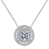 image:imageNONNYL S925 Sterling Silver Necklace for Women  Silver Mosang Diamond Pendant Collarbone Necklaces Jewelry for Wife Girlfriend Grandma Her Women for Gifts