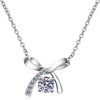 image:imageNONNYL S925 Sterling Silver Pendant Necklace  Silver Mosang Diamond Collarbone Necklaces for Women Jewelry for Wife Girlfriend Grandma Her Women for Gifts