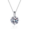 image:imageNONNYL Sterling Silver Necklace Gifts for Women  S925 Silver Mosang Diamond Pendant Collarbone Necklaces Jewelry for Wife Girlfriend Grandma Her Women for Gifts