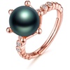 image:imageTahitian Black Pearl Rings Jewelry For Women Fashion Christmas Gifts Wife Mom Girlfriend Anniversary Birthday Fine Jewelry Gifts for Her NO33252