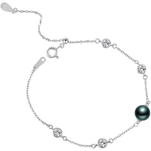 image:imageGifts for Wife Anniversary Bracelet for Women Tahitian Black Pearl Bracelet Real AAA Quality Handpicked Nature Pearls  Gifts for Mom Girlfriend Her NO11375