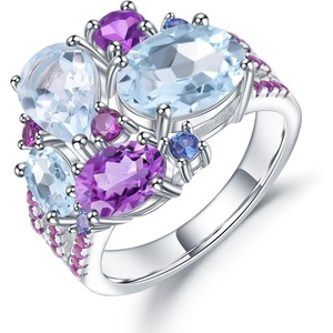 image:imageNONNYL Banquet Luxury Gem Ring for Women Jewelry Gifts S925 Sterling Silver Inlaid With Natural Gem Ring Gifts for Wife Mom Girlfriend Anniversary Birthday Fine Jewelry Gifts for Her