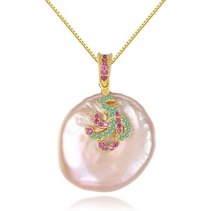 image:imageNONNYL Baroque Pearl Necklace Genuine Freshwater Cultured 1213mm Pearl Pendant Necklaces Sterling Silver for Women Fine Jewelry Gifts for Women Wife Girlfriend Mother