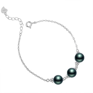image:imageNONNYL Gifts for Wife Anniversary Bracelet for Women Tahitian Black Pearl Bracelet Real AAA Quality Handpicked Nature Pearls  Gifts for Mom Girlfriend Her NO11360