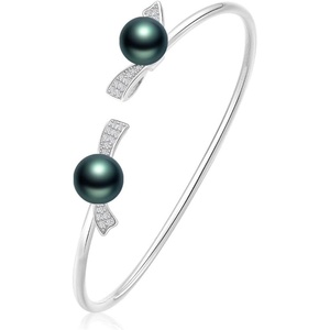 image:imageNONNYL Gifts for Wife Anniversary Bracelet for Women Tahitian Black Pearl Bracelet Real AAA Quality Handpicked Nature Pearls  Gifts for Mom Girlfriend Her NO11392